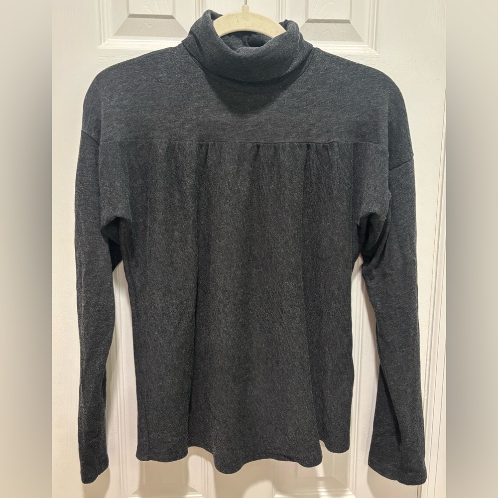 Maeve Anthropologie Mariah Gathered Turtleneck Gray M